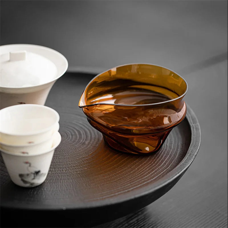 Pichet à Thé Verre Japonais Résistant Chaleur Cha Hai 200 ml — Fabrication Artisanale – Amber | Studio Nichijo Paris