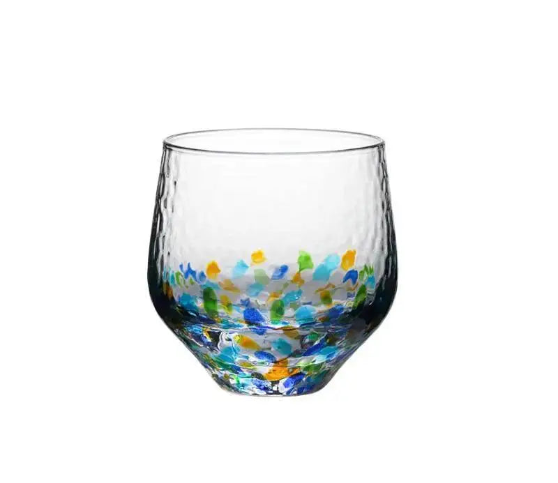 Verre Whisky Cristal Ciel Étoilé Coloré Japonais 240ml — Fabrication Artisanale – Grass Yellow Cup | Studio Nichijo Paris