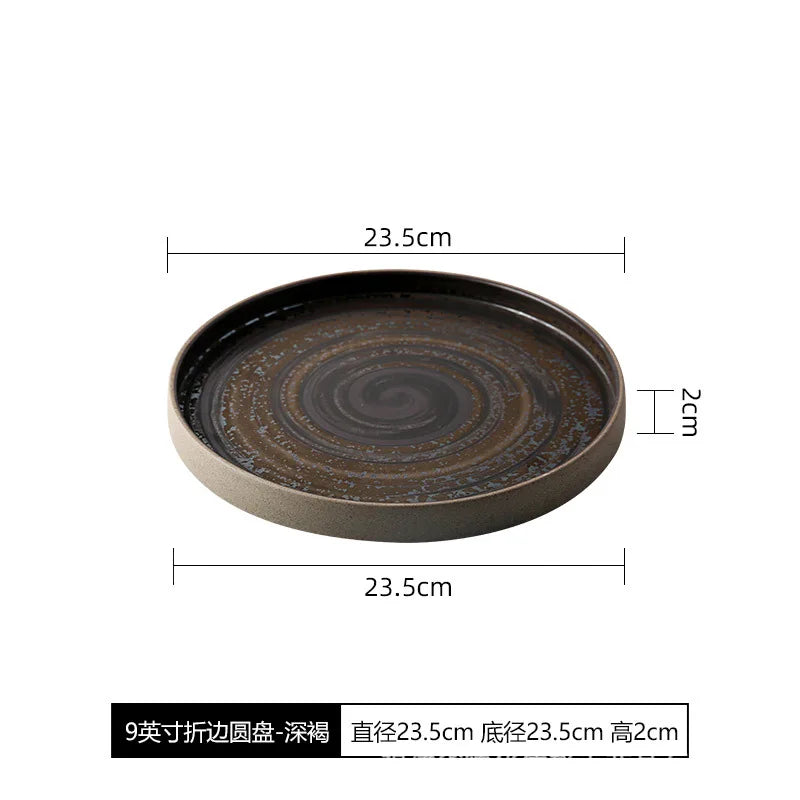 Assiette Céramique Japonaise Rétro — Fabrication Artisanale – | Studio Nichijo Paris