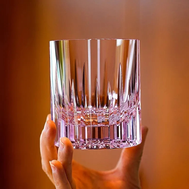 Verre Cristal K9 Edo Kiriko Gravé Luxe Coffret Mariage 260 ml — Fabrication Artisanale – Pink Glacier Cup | Studio Nichijo Paris