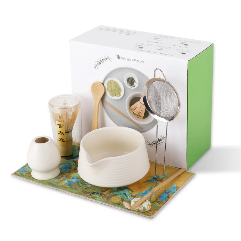 Ensemble Matcha Premium 8 Pièces – Kit Cérémonie – Fabrication Artisanale – 8 pièces - Blanc | Studio Nichijo Paris