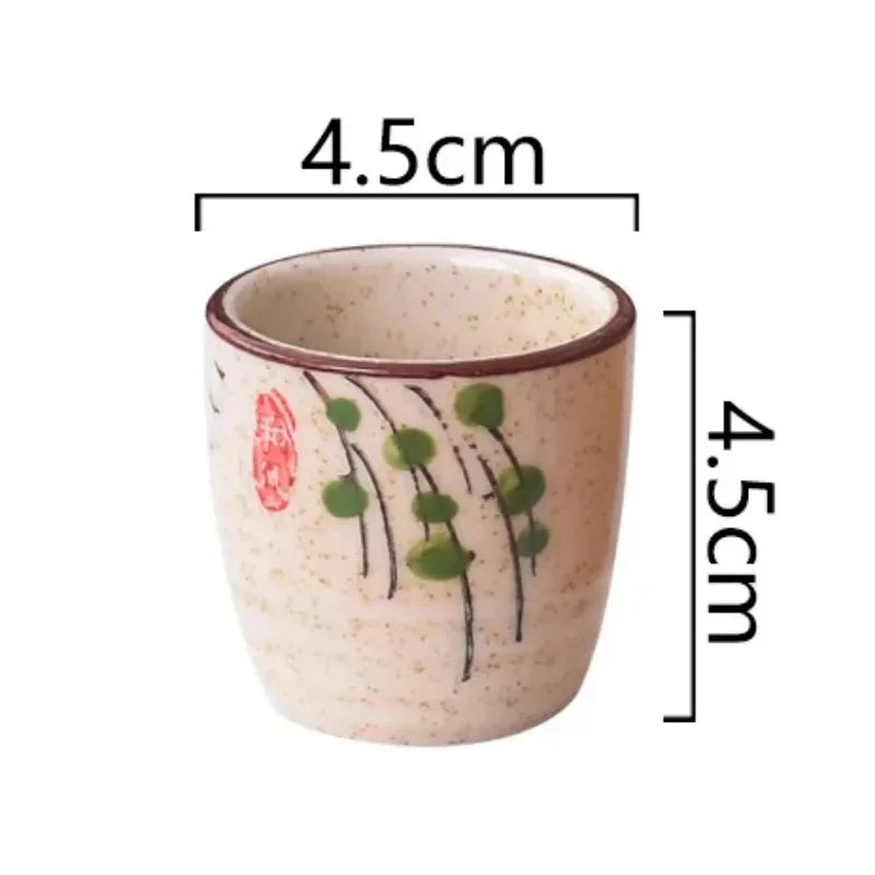 Tasse à Thé en Céramique Rétro – Saké & Dégustation 50ml – Tsuchi | Studio Nichijo Paris