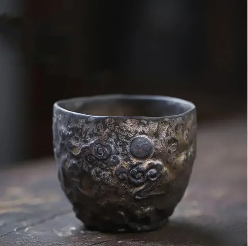 Tasse à Thé Dorée Céramique – Fabrication Artisanale – Shiro | Studio Nichijo Paris