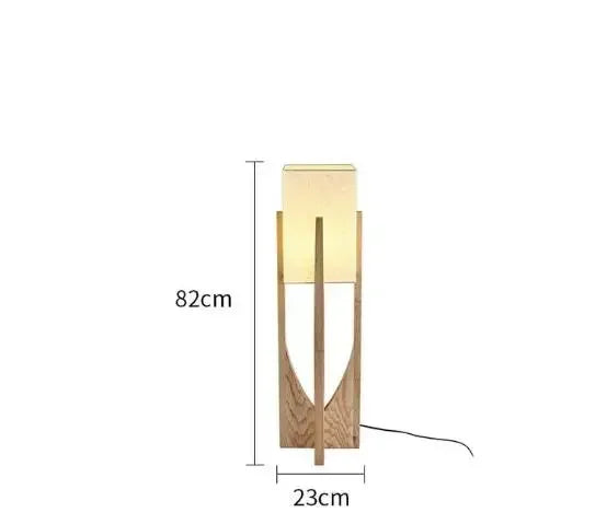 Lampadaire Japonais en Bambou et Bois – Lampe sur Pied Style Wabi-Sabi – Bois naturel 82 cm de hauteur | Studio Nichijo Paris