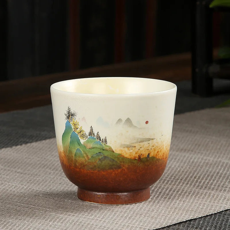 Tasse à Thé en Porcelaine Peinte à la Main — Fabrication Artisanale, Service Kung Fu – Chado | Studio Nichijo Paris