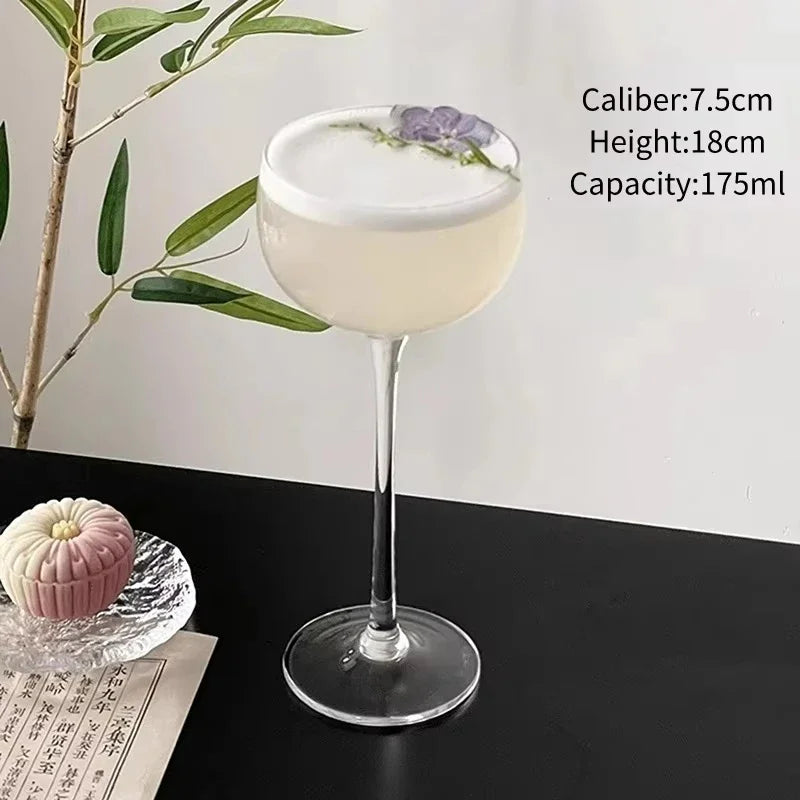 Verre Martini Cocktail Cristal Japonais Tour Pied Haut — Fabrication Artisanale – 1 verre 175 ml | Studio Nichijo Paris
