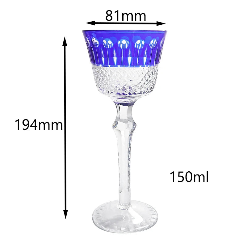 Verre à whisky et gobelet à vin en cristal taillé à la main, style japonais, en verre Edo Kiriko bleu - 5 modèles disponibles – blue 3 | Studio Nichijo Paris