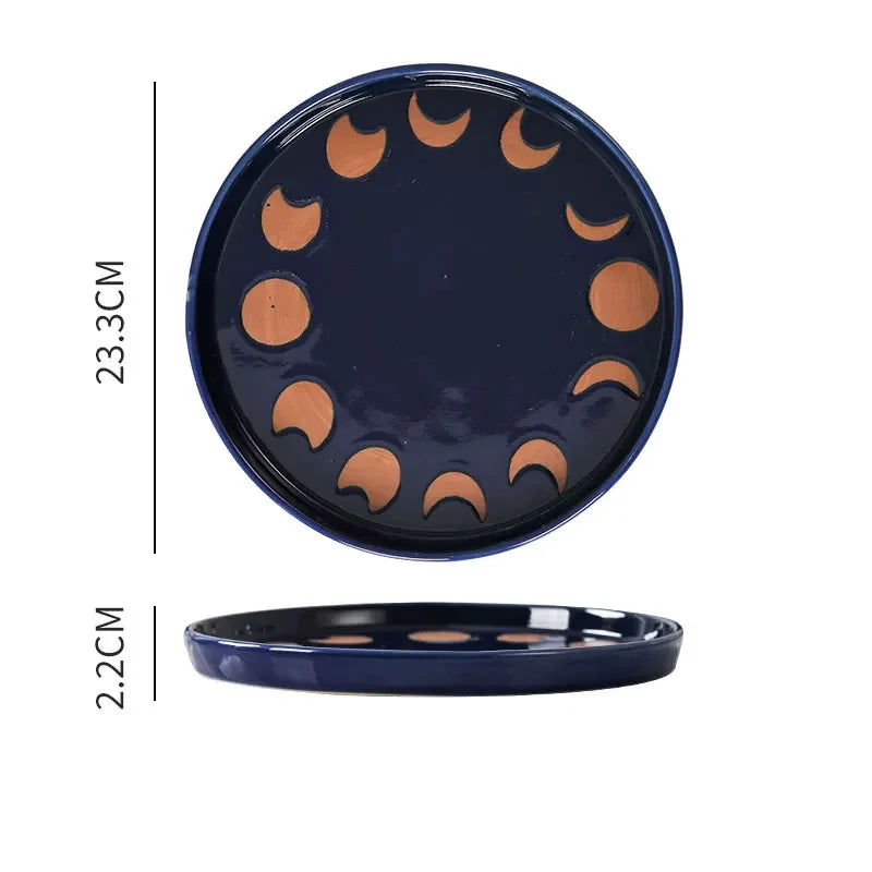 Assiette Céramique Peinte à la Main, Fabrication Artisanale – 05-9-inch | Studio Nichijo Paris