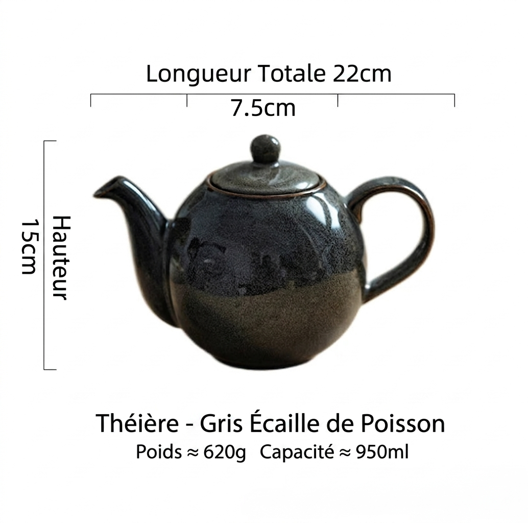 Théière en Céramique au Style Rétro – Fabrication Artisanale – Ao | Studio Nichijo Paris