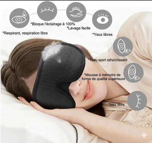 Masque de Sommeil 3D Occultant – Coton Respirant | Collection Nemuri