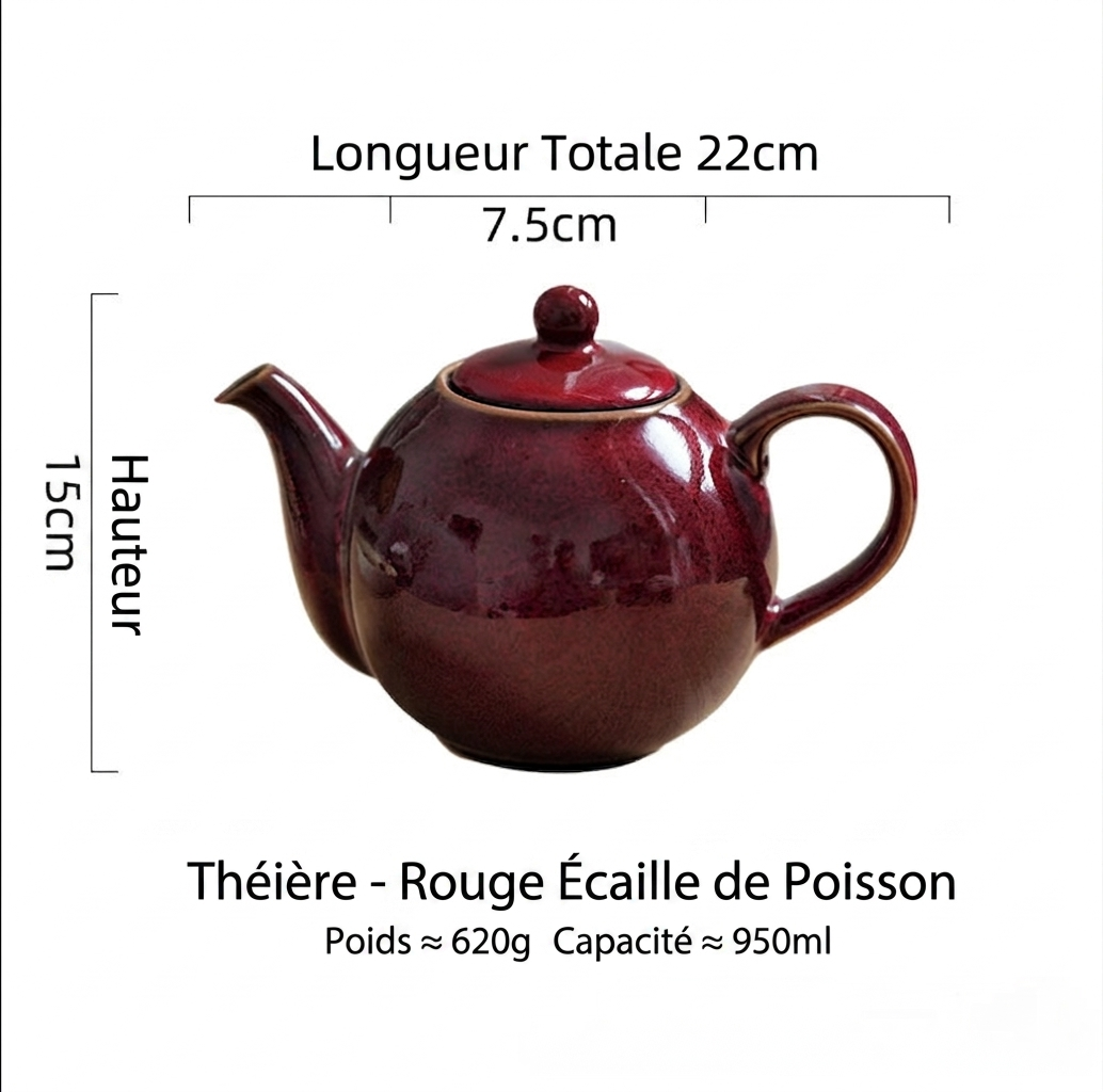Théière en Céramique au Style Rétro – Fabrication Artisanale – Aka | Studio Nichijo Paris