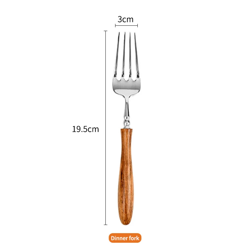 Couverts Manche Bois Inox – Fabrication Artisanale – Fourchette à dîner | Studio Nichijo Paris