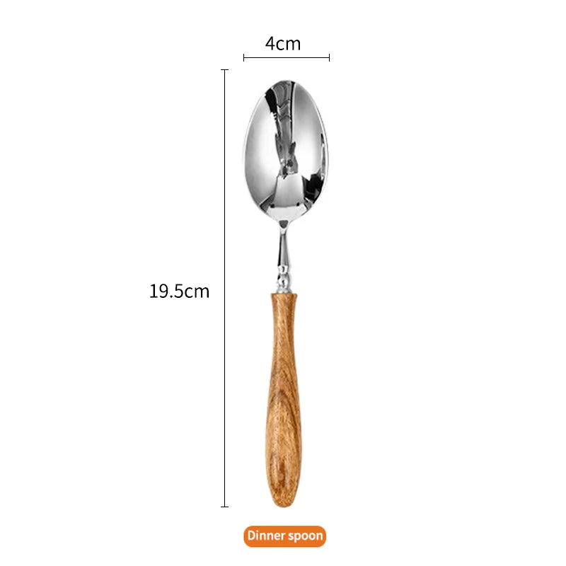 Couverts Manche Bois Inox – Fabrication Artisanale – Cuillère à dîner | Studio Nichijo Paris