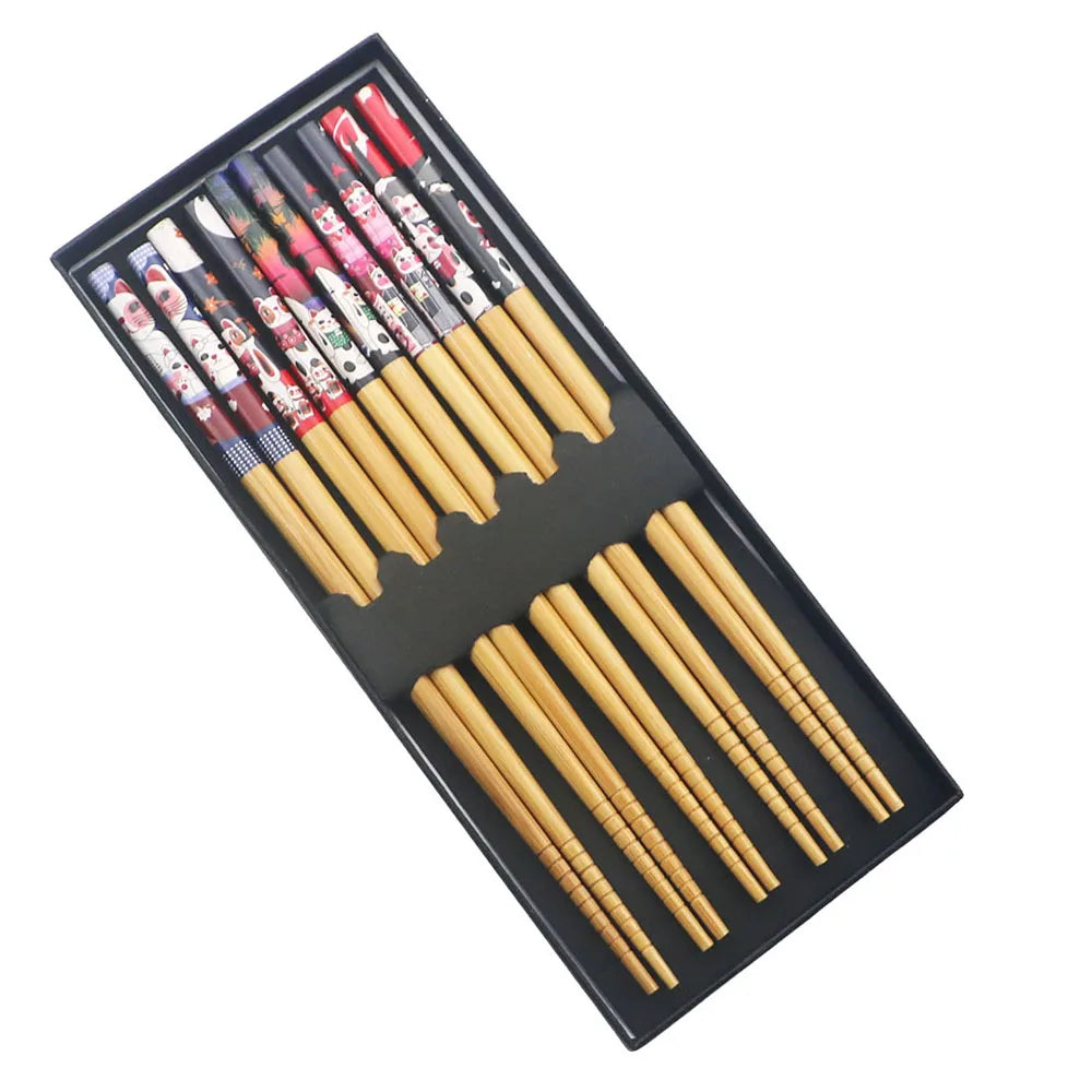 Baguettes Bambou Sushi Hashi Réutilisables Lot 5 Paires — Fabrication Artisanale – Red | Studio Nichijo Paris