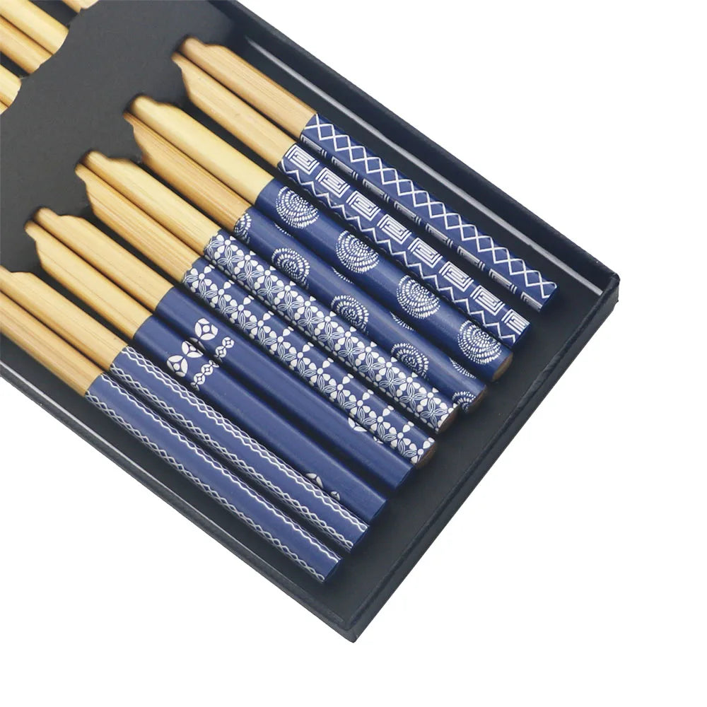 Baguettes Bois Bambou Réutilisables Lot 5 Paires — Fabrication Artisanale – | Studio Nichijo Paris