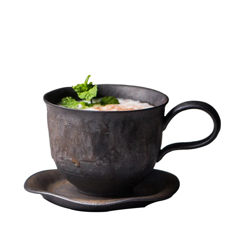 Tasse Grès Japonaise Vintage & Plateau – Fabrication Artisanale – | Studio Nichijo Paris