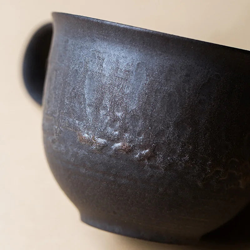 Tasse Grès Japonaise Vintage & Plateau – Fabrication Artisanale – | Studio Nichijo Paris