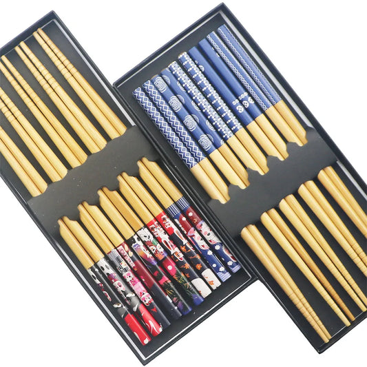 Baguettes Bois Bambou Réutilisables Lot 5 Paires — Fabrication Artisanale – | Studio Nichijo Paris