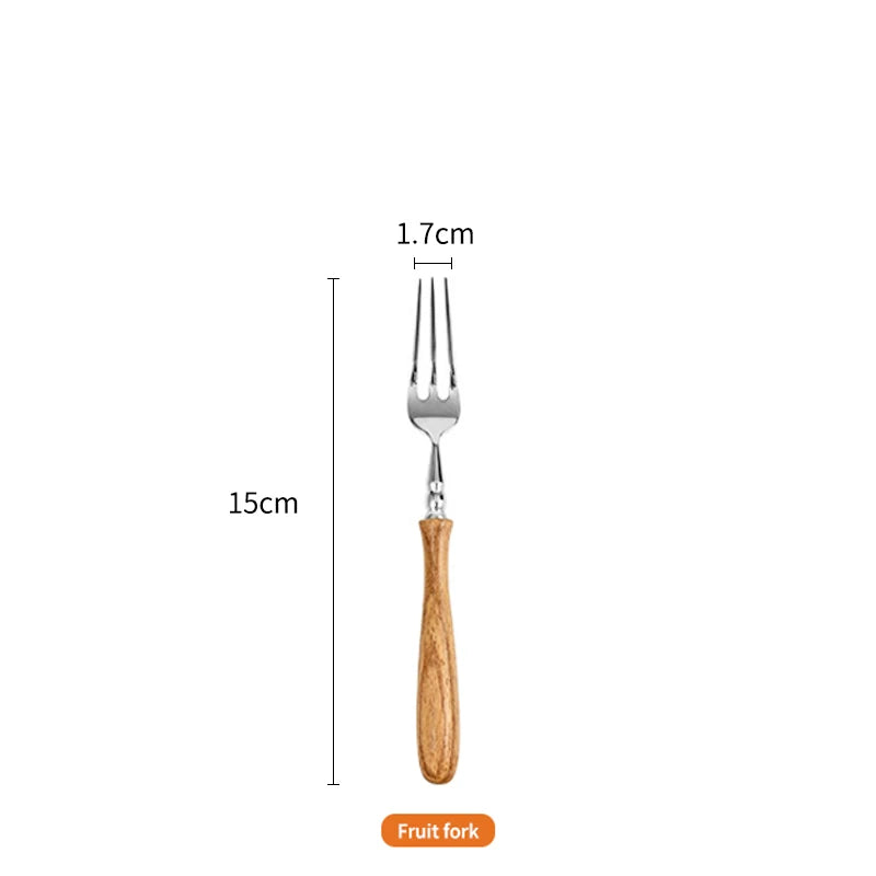 Couverts Manche Bois Inox – Fabrication Artisanale – Fourchette à fruits | Studio Nichijo Paris