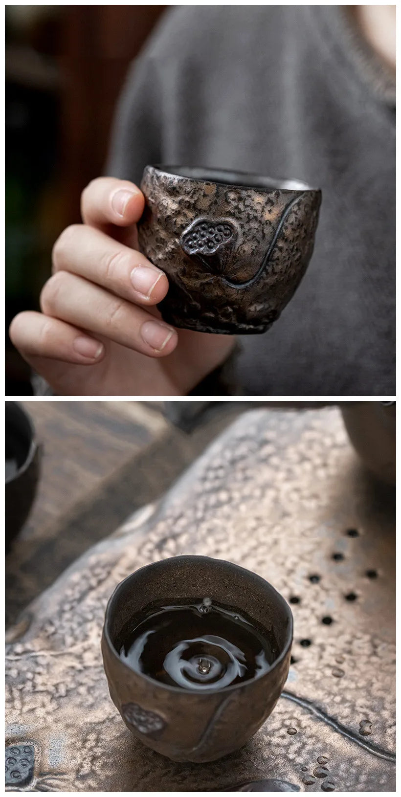 Tasse à Thé Dorée Céramique – Fabrication Artisanale – | Studio Nichijo Paris