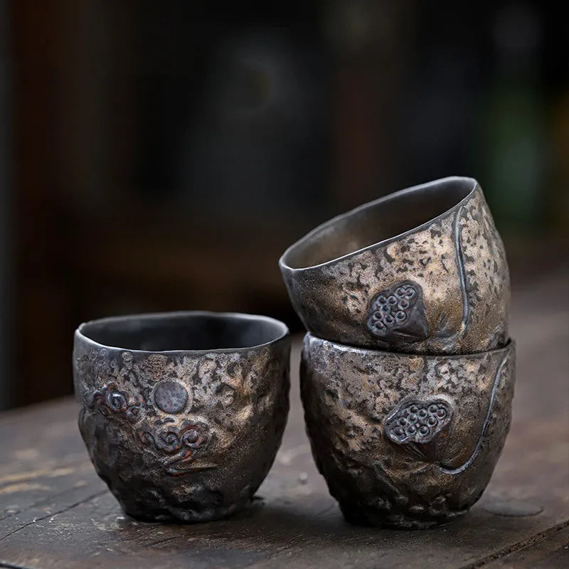 Tasse à Thé Dorée Céramique – Fabrication Artisanale – | Studio Nichijo Paris