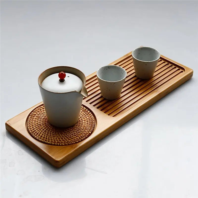 Plateau à thé en bambou fait main japonais, petit et simple, pour la préparation du thé à sec, pour usage domestique, ensemble de thé Gongfu – | Studio Nichijo Paris
