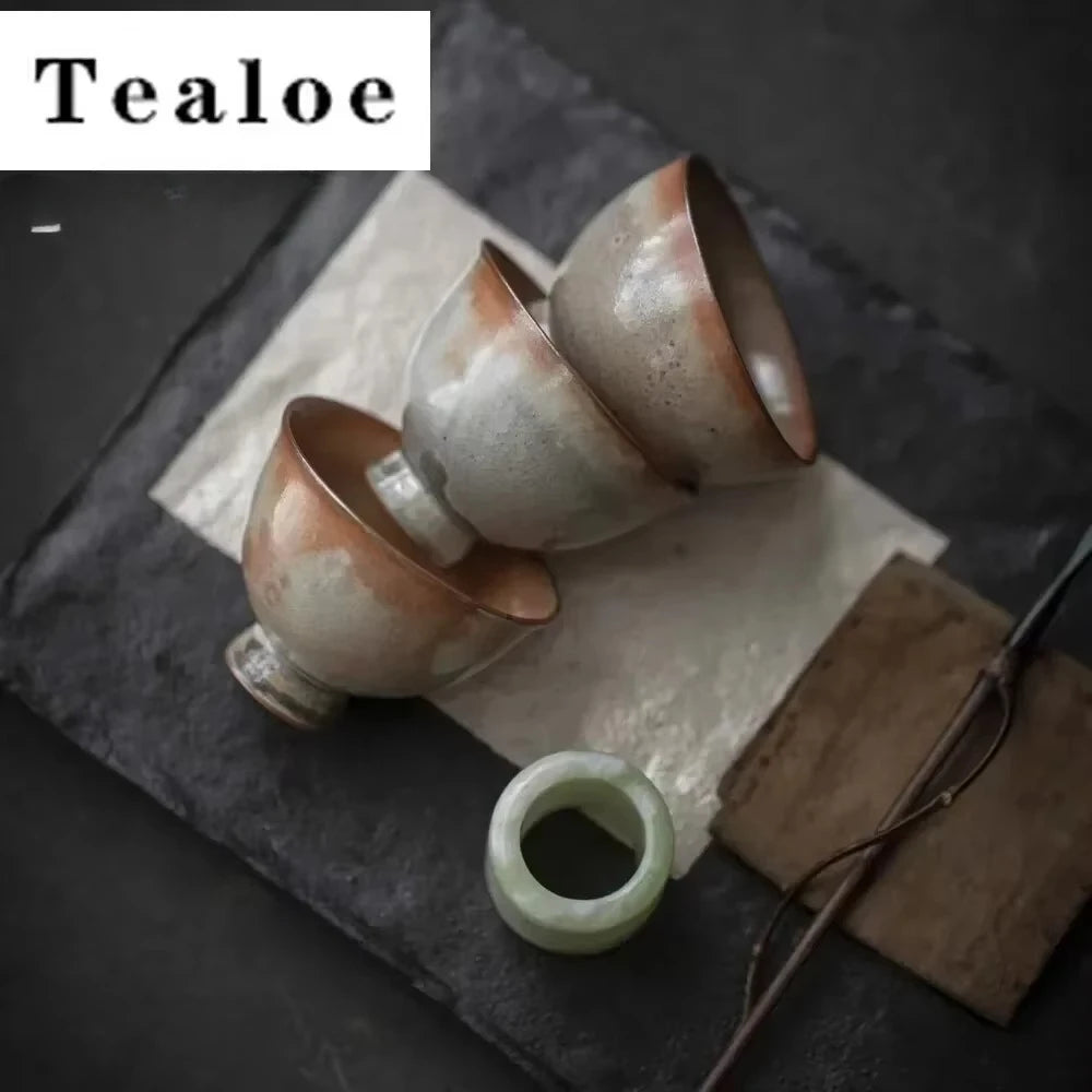 Tasses Thé Porcelaine Cuite Feu Bois Fait Main Lot 2 Encre 50ml — Fabrication Artisanale – | Studio Nichijo Paris
