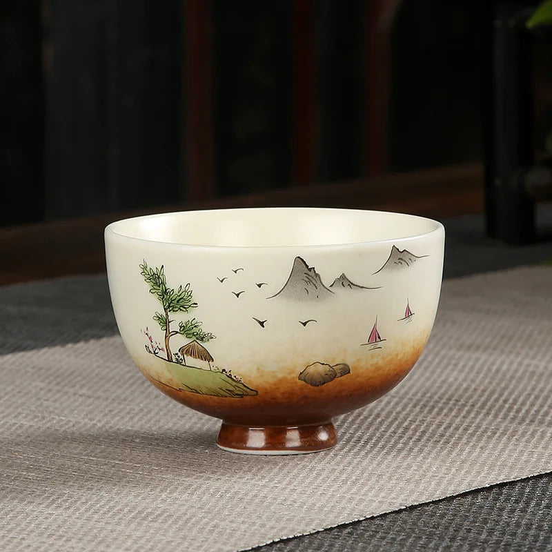 Tasse Céramique Vintage Japonaise Peinte à la Main – Fabrication Artisanale – Koke 100ML | Studio Nichijo Paris