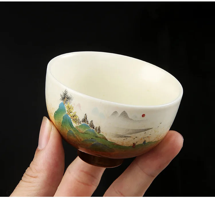 Tasse Céramique Vintage Japonaise Peinte à la Main – Fabrication Artisanale – | Studio Nichijo Paris
