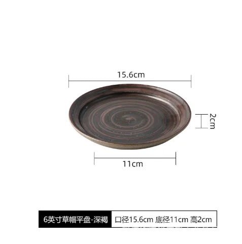 Assiette Céramique Japonaise Rétro — Fabrication Artisanale – 15 cm | Studio Nichijo Paris