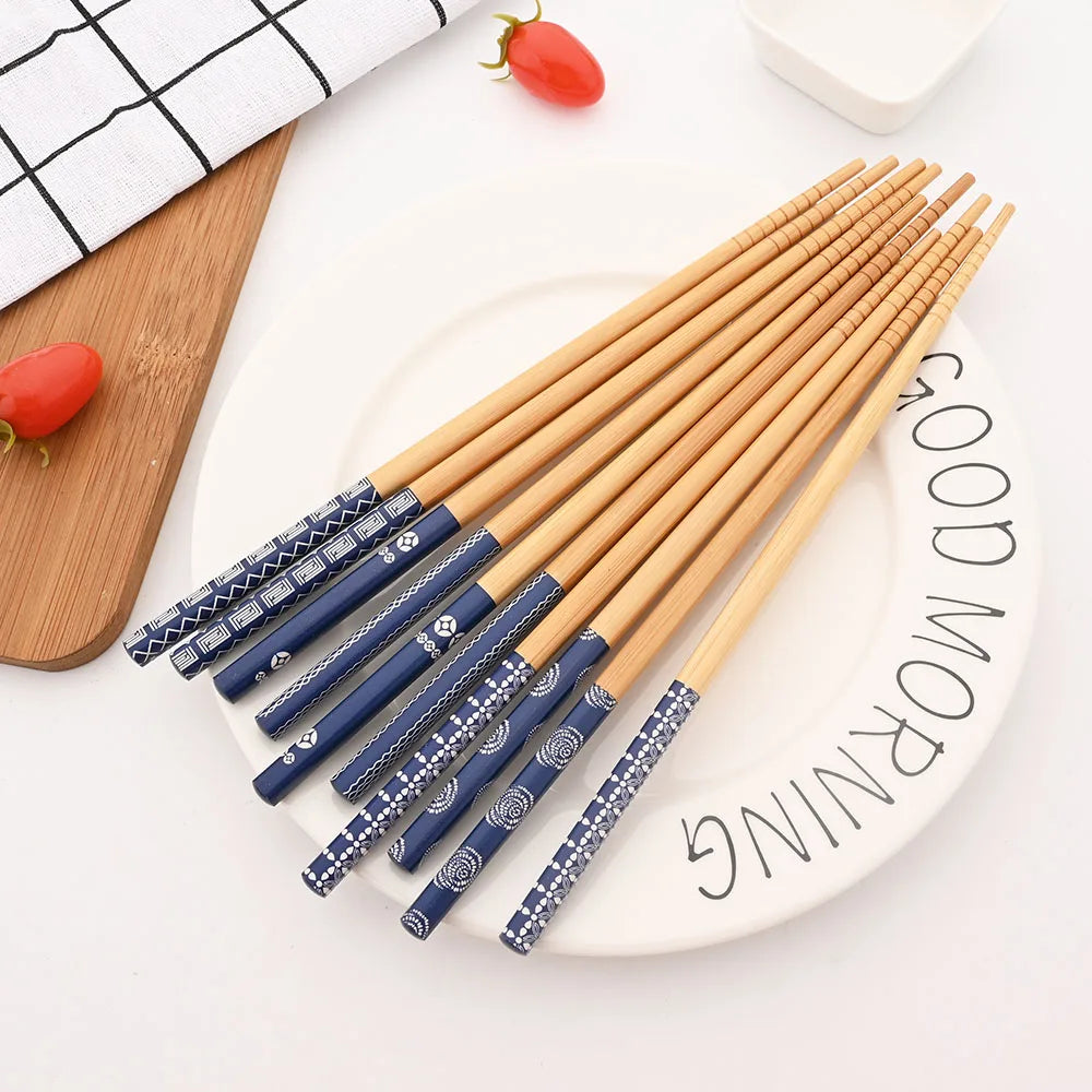 Baguettes Bois Bambou Japonaises Multicolores Lot 5 Paires — Fabrication Artisanale – | Studio Nichijo Paris