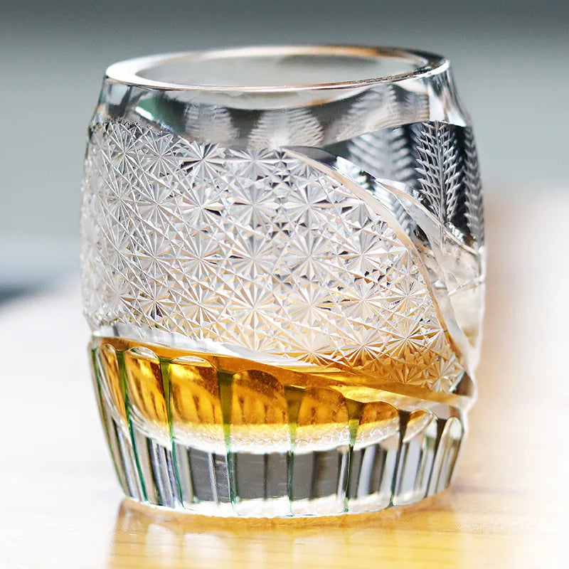 Verre Cristal Whisky Edo Quatre Saisons Nitro — Fabrication Artisanale – | Studio Nichijo Paris