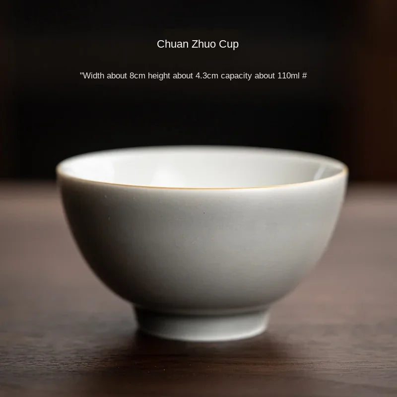Tasse Porcelaine Glaçage Gris Glacé Kung Fu, Fabrication Artisanale – Tasse 110 ml1 | Studio Nichijo Paris