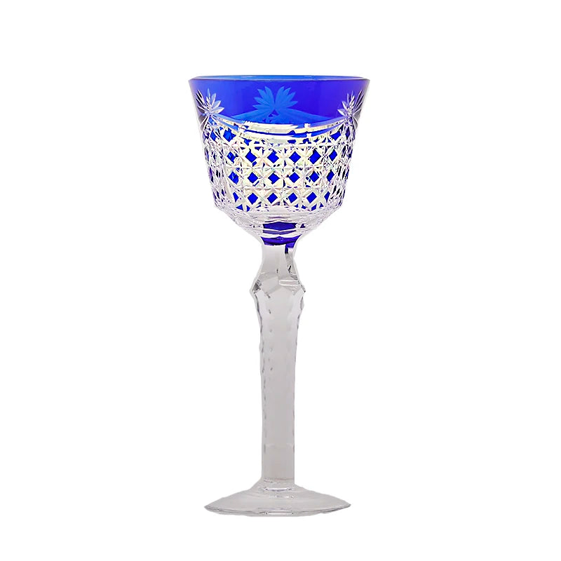 Verre à whisky et gobelet à vin en cristal taillé à la main, style japonais, en verre Edo Kiriko bleu - 5 modèles disponibles – blue 5 | Studio Nichijo Paris