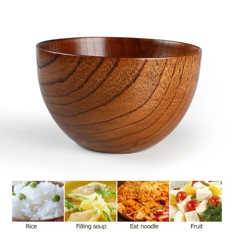 Bol Bois Naturel Fait Main Salade Soupe Riz — Fabrication Artisanale – | Studio Nichijo Paris