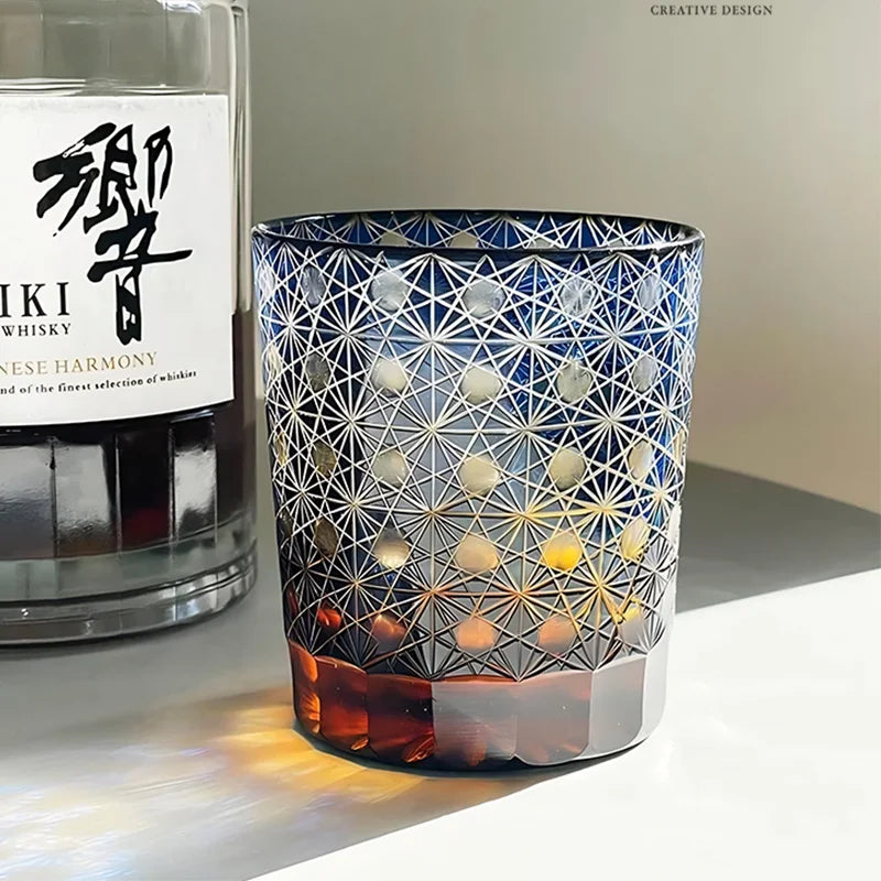 Verre Whisky Edo Kiriko Cristal Coupé Luxe Japonais — Fabrication Artisanale – | Studio Nichijo Paris