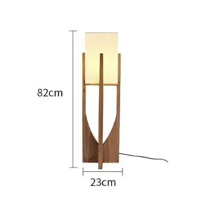Lampadaire Japonais en Bambou et Bois – Lampe sur Pied Style Wabi-Sabi – Noyer color 82 cm de hauteur | Studio Nichijo Paris