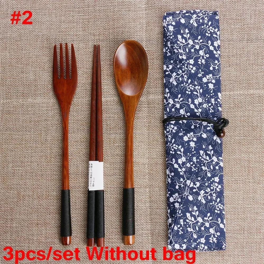 Couverts Voyage Bois Naturel Japonais Baguettes Cuillère Fourchette — Fabrication Artisanale – | Studio Nichijo Paris