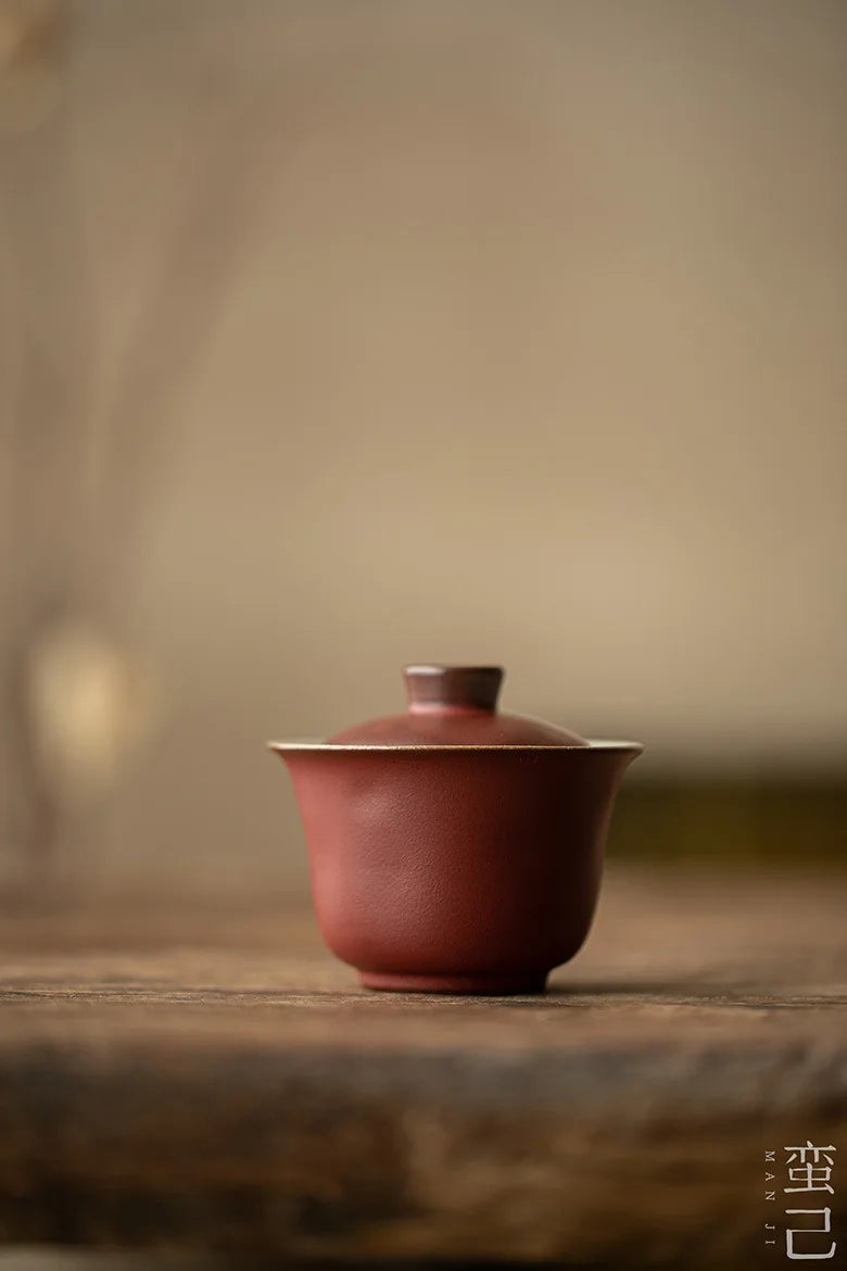 Filles recouvert fait à la main en poterie grossière, petit Gaiwan, théière élégante, verres à thé, cadeau de collection, boutique japonaise, 120ml – | Studio Nichijo Paris