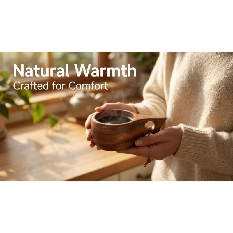 Tasse en bois faite à la main, bois d'acacia, tasse à café, thé, lait, kuksa finlandaise, vaisselle pour le petit-déjeuner à la maison, vaisselle de style japonais – | Studio Nichijo Paris
