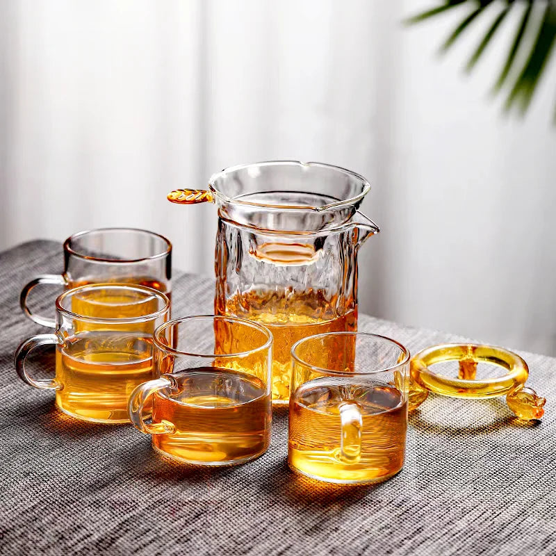 Pichet à Thé Verre Marteau Arbre 350 ml Cha Hai Séparateur — Fabrication Artisanale – | Studio Nichijo Paris