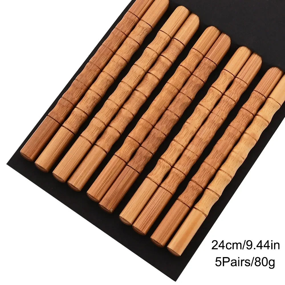 Baguettes Bambou Multicolores Motifs Lot 5 Paires Réutilisables — Fabrication Artisanale – Bamboo | Studio Nichijo Paris