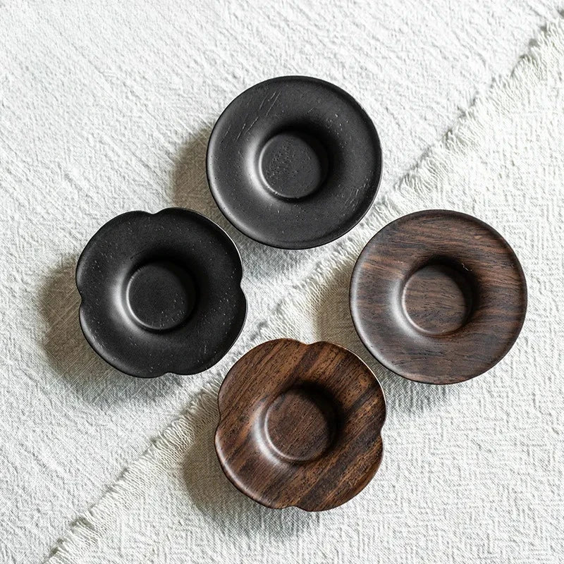 Sous-verres artisanaux en bois d'ébène massif, dessous de plat japonais isolants pour tasses à café, soucoupes, sets de table, bases de tasses à thé, cérémonie du thé – | Studio Nichijo Paris