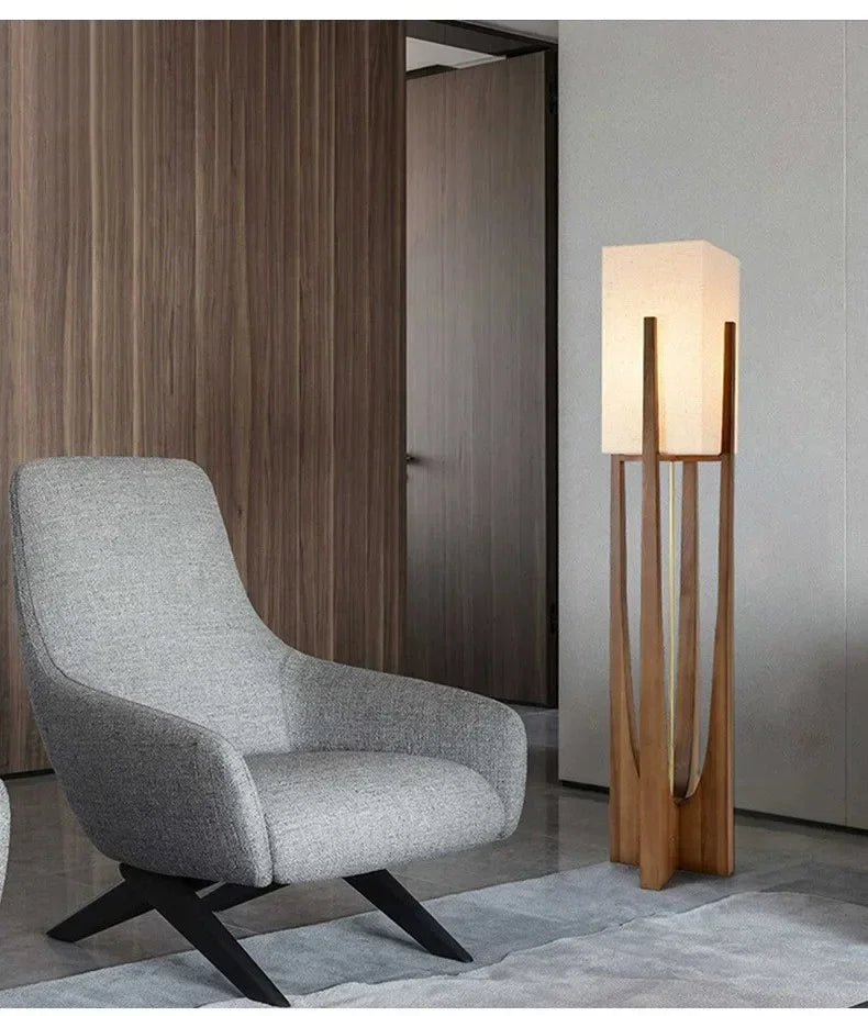 Lampadaire Japonais en Bambou et Bois – Lampe sur Pied Style Wabi-Sabi – | Studio Nichijo Paris