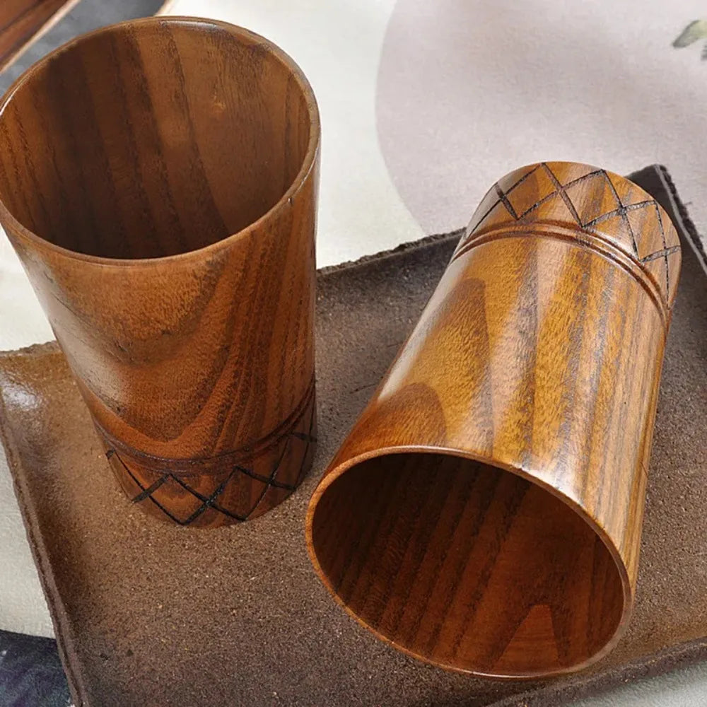 Tasses à thé en bois de style japonais anti-brûlure, faites à la main, anti-chute, rétro, pour café, fournitures de bar – | Studio Nichijo Paris