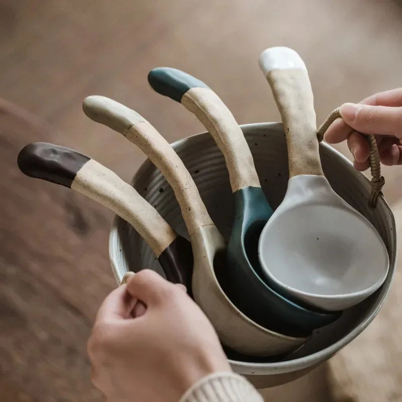 Grande Cuillère à Soupe en Grès Faite à la Main — Style Japonais – Céramique – | Studio Nichijo Paris