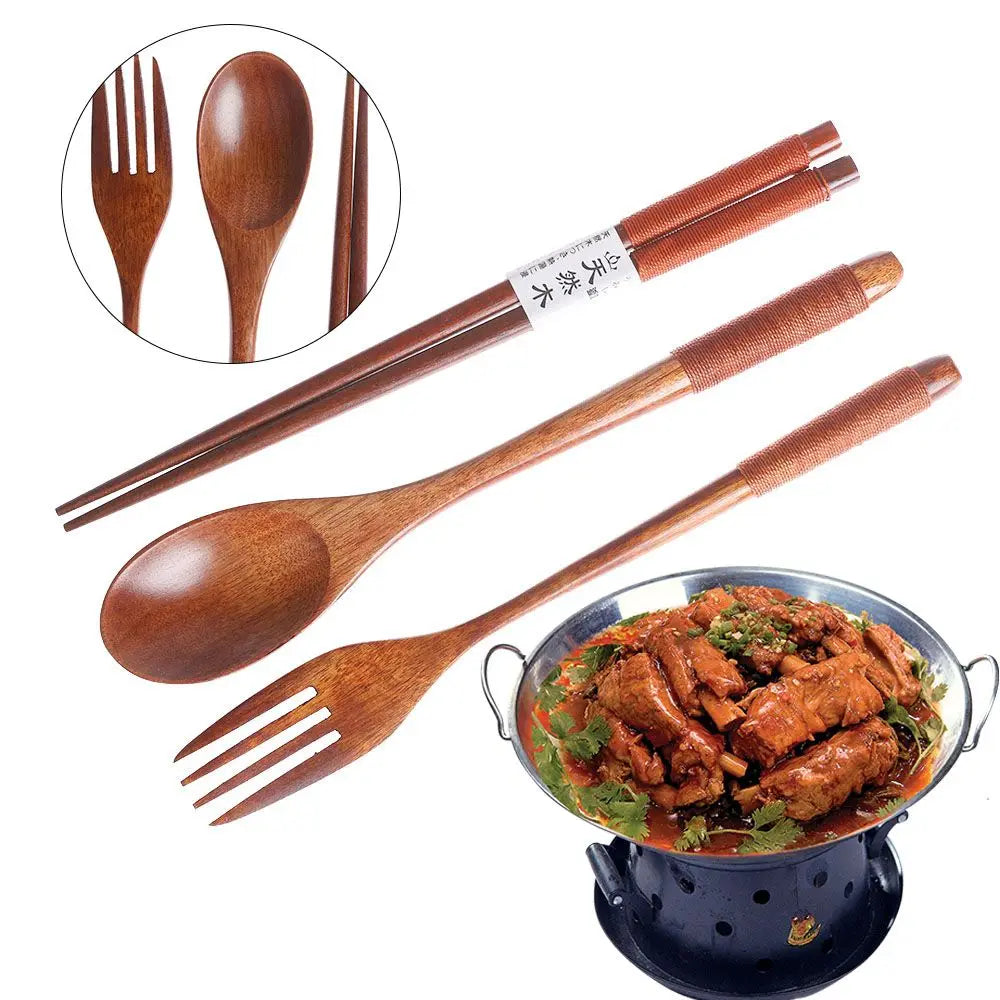 Couverts Voyage Bois Naturel Japonais Baguettes Cuillère Fourchette — Fabrication Artisanale – | Studio Nichijo Paris
