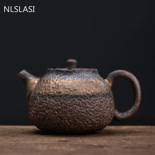Théière Céramique Glaçage Doré 240ml Pu'er – Fabrication Artisanale – | Studio Nichijo Paris