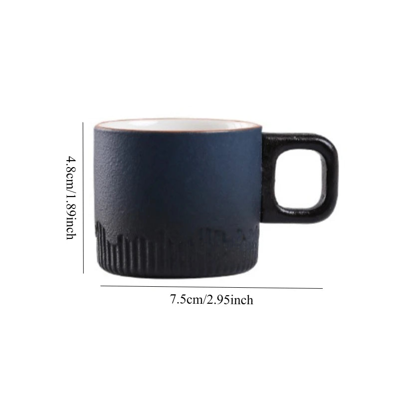 Tasse Thé Grès Poignée Bois Glaçure Réactive Mug Vintage 80 ml — Fabrication Artisanale – | Studio Nichijo Paris