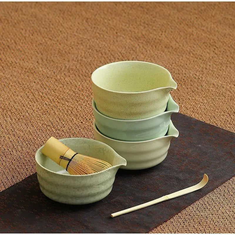 Service à Thé Matcha — Bol Céramique & Fouet Bambou — Fabrication Artisanale – | Studio Nichijo Paris